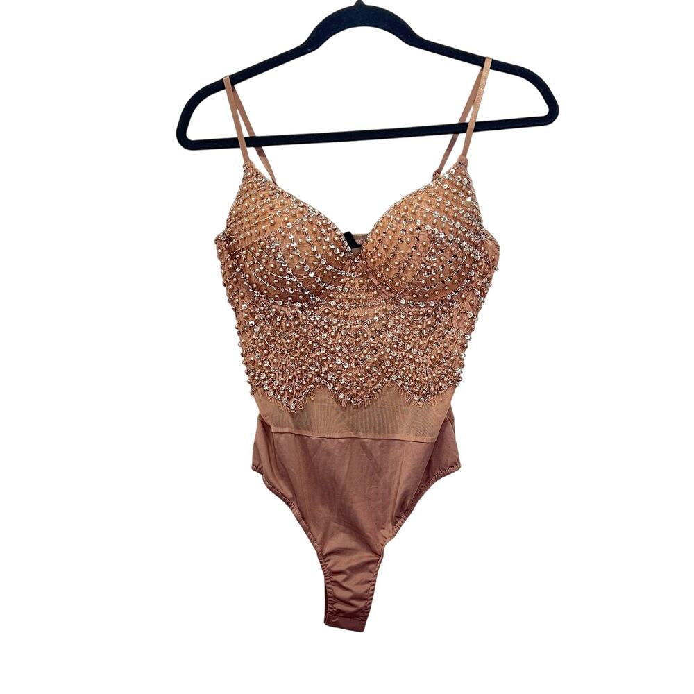 Windsor Beaded Corset Bodysuit New with tags nude